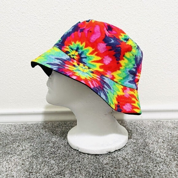 Tie Dye Bucket Hat Rainbow Reversible Unisex Sun Style Foldable Colorful - Picture 1 of 9